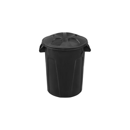 LAR PLASTICS Round Trash Cans, 16 Gal, Black (BK) CR.16 BK